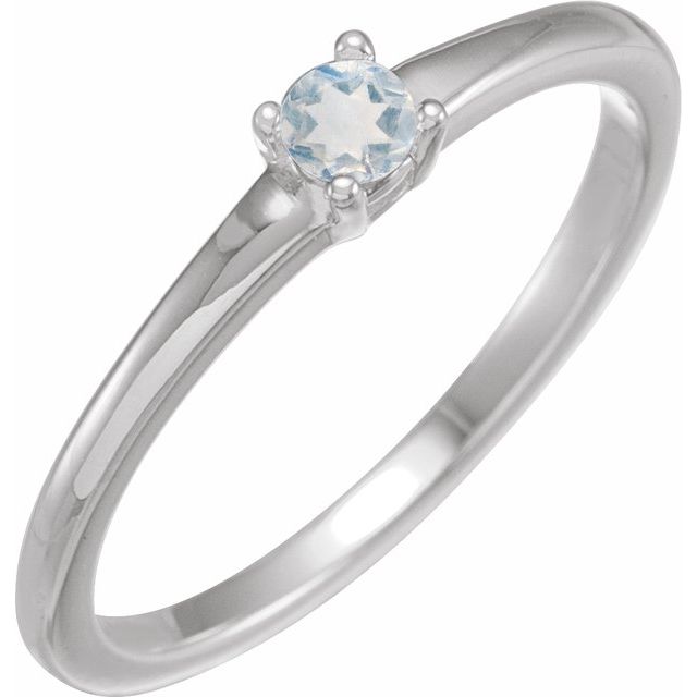 Platinum Natural Blue Sheen Moonstone Ring
