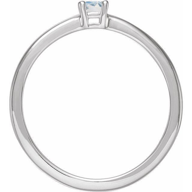 Sterling Silver Natural Blue Sheen Moonstone Ring