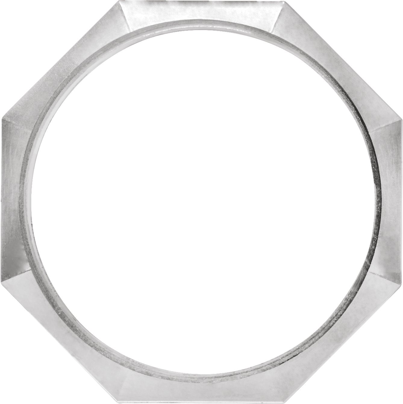 14K White 3 mm Geometric Octagon Band Size 7