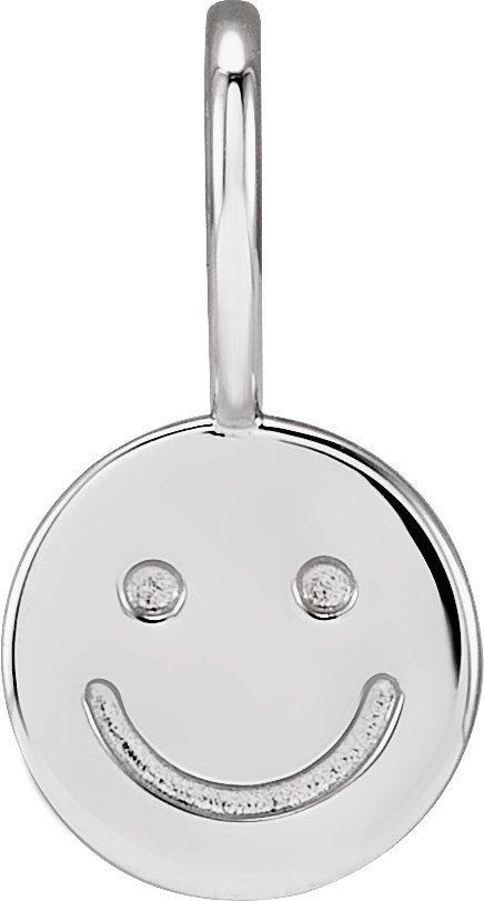 Platinum Smiley Face Charm or Pendant Ref 18830485