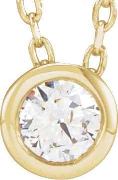 14K Yellow 1/10 CT Natural Diamond Bezel-Set 16-18" Necklace