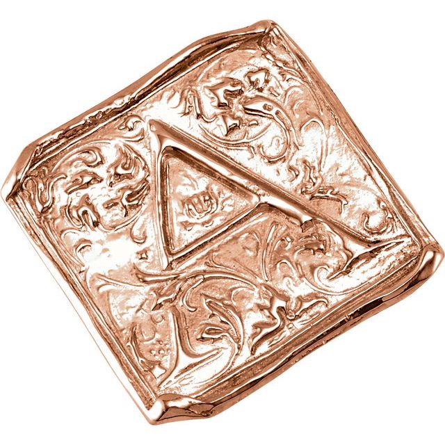 14K Rose Posh Mommy® Vintage-Inspired Initial A Ring
