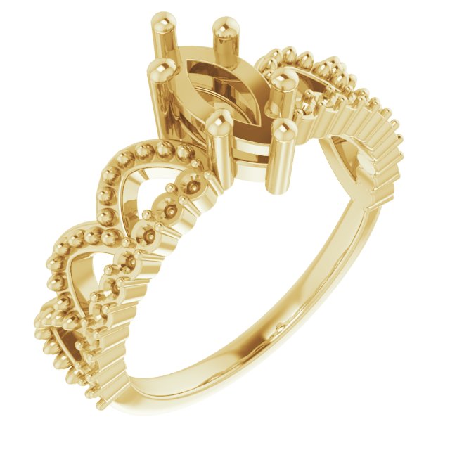 Accented Crown-Inspired Engagement Ring or Band