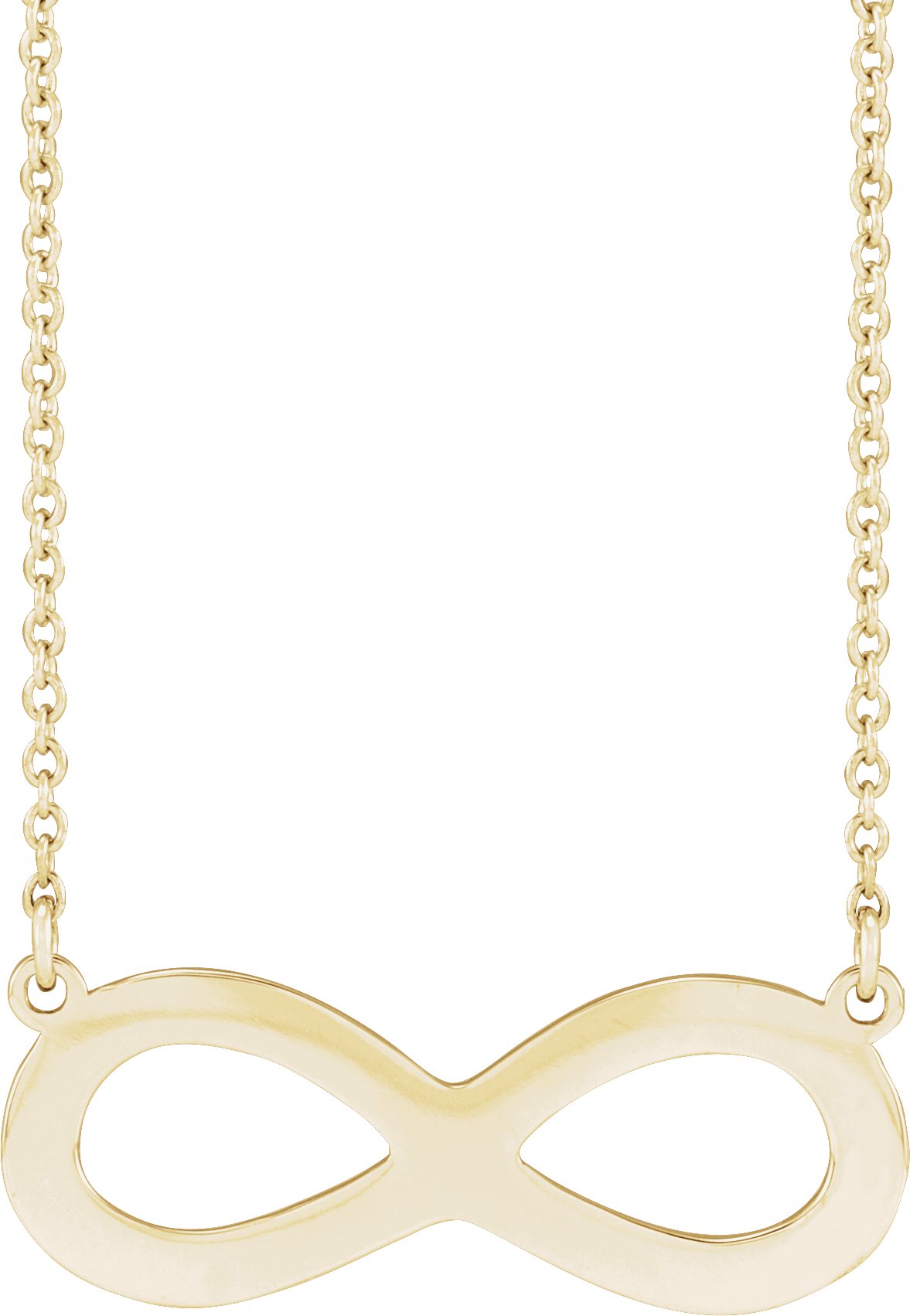 14K Yellow Engravable Infinity Family 18" Necklace