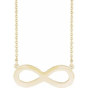 14K Yellow Engravable Infinity Family 18" Necklace
