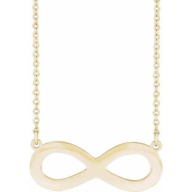 14K Yellow Engravable Infinity Family 18 Necklace