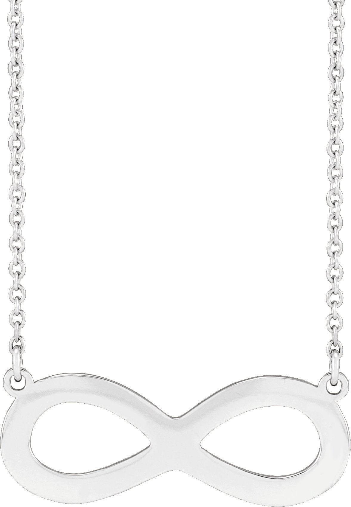 14K White Engravable Infinity Family 18" Necklace