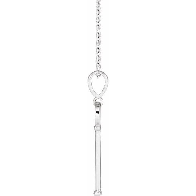 Sterling Silver Engravable Key 16-18 Necklace