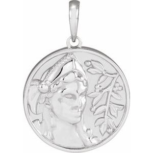 Sterling Silver 22x15 mm Athena Pendant
