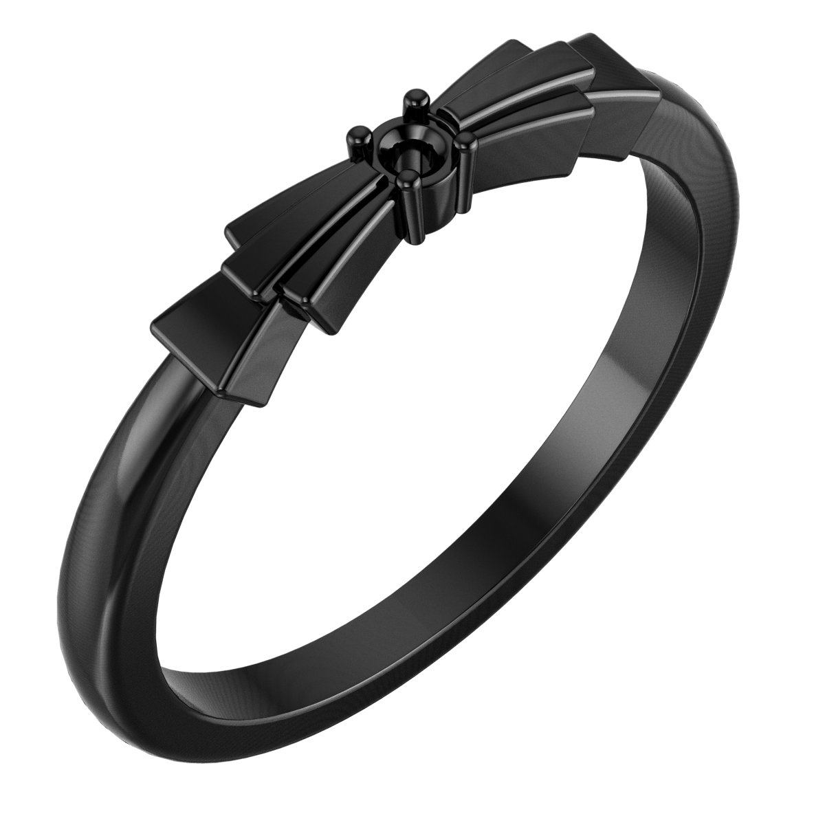 14K Rose Natural Black Onyx Stackable Ring Ref 19282847