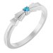 Sterling Silver Natural Blue Zircon Stackable Ring