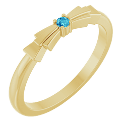 blue zircon stackable ring