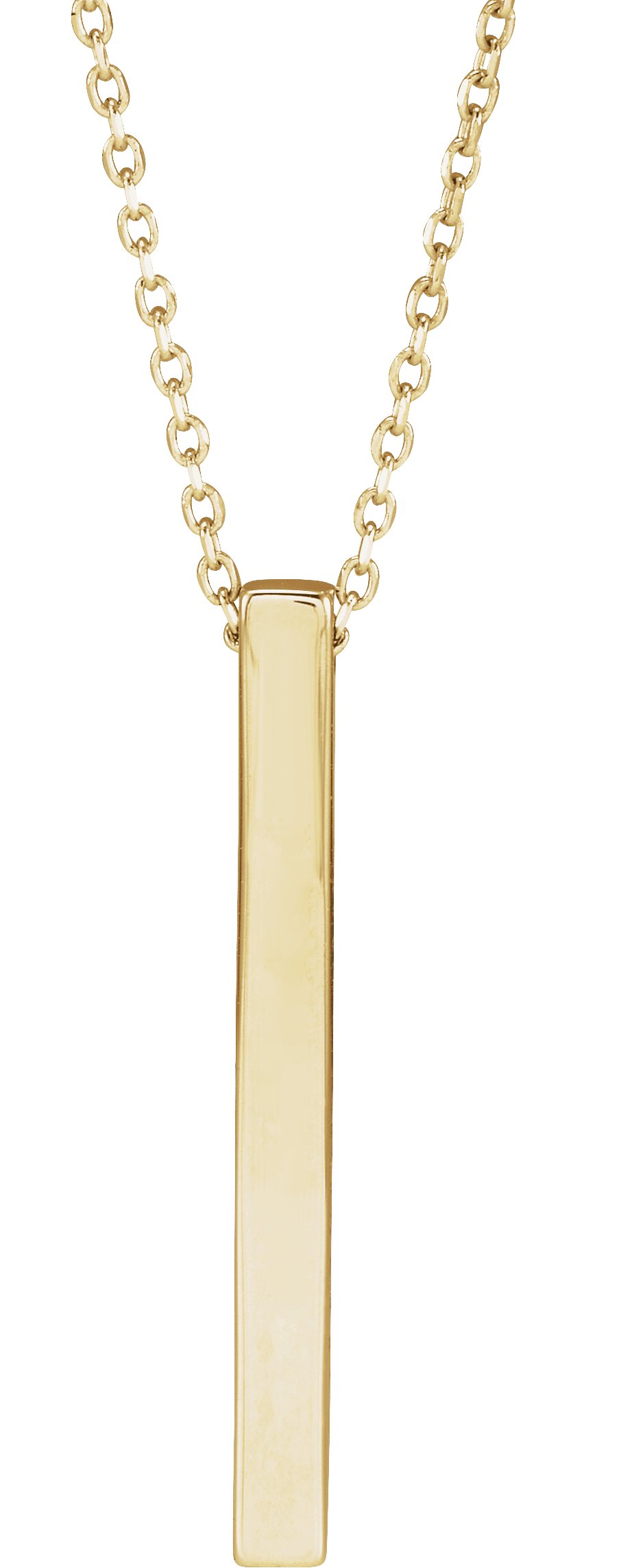 14K Yellow Engravable Four-Sided Bar 16-18