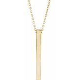 14K Yellow 25x2.6 mm Engravable Four-Sided Vertical Bar 16-18