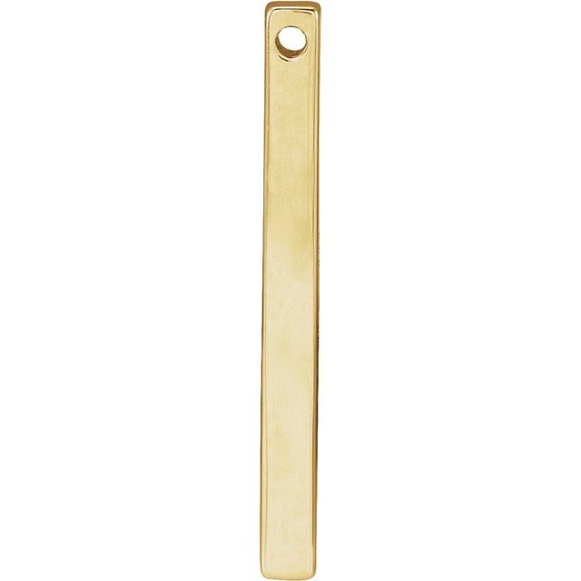 14K Yellow 25x2.6 mm Engravable Four-Sided Vertical Bar Pendant