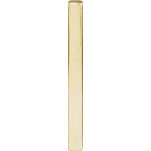 14K Yellow 25x2.6 mm Engravable Four-Sided Vertical Bar Pendant