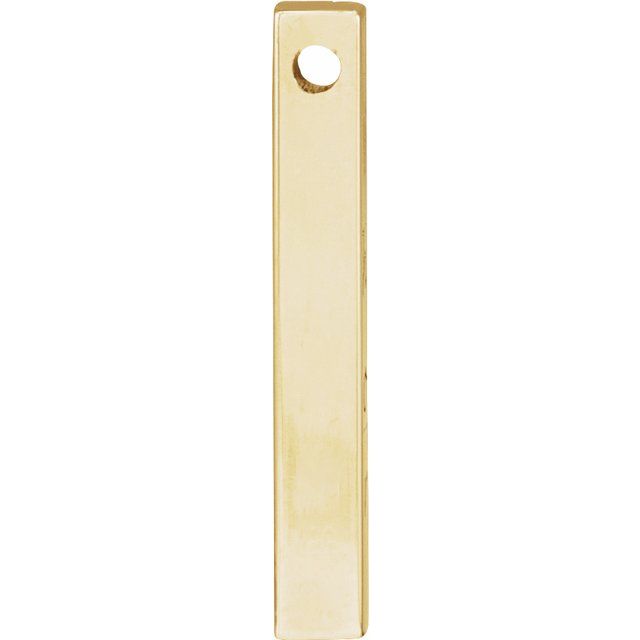 14K Yellow 17x2.5 mm Engravable Four-Sided Vertical Bar Pendant