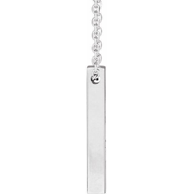 Sterling Silver 17x2.5 mm Engravable Four-Sided Vertical Bar 16-18