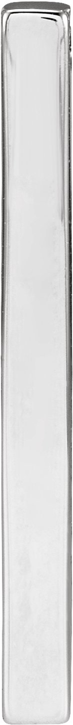 10K White Engravable Four-Sided Bar Pendant