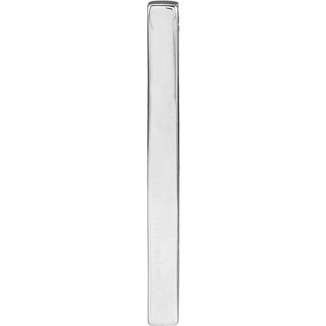 14K White Engravable Four-Sided Bar Pendant