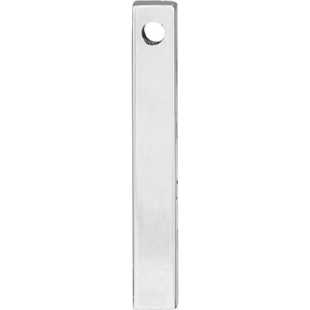 Platinum 17x2.5 mm Engravable Four-Sided Vertical Bar Pendant