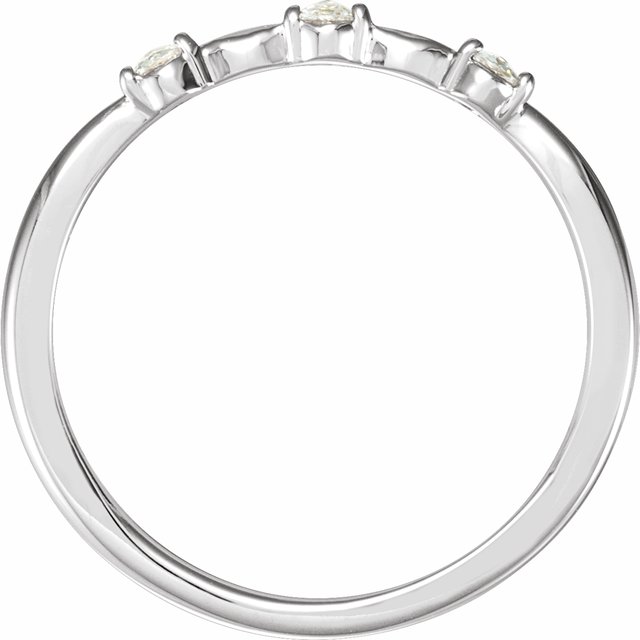 14K White 1/10 CTW Rose-Cut Diamond Stackable Ring