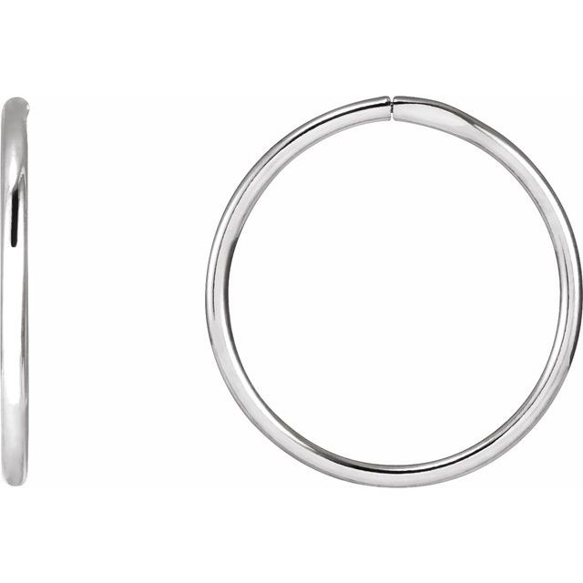 Sterling Silver 19 mm Endless Hoop Tube Earrings 