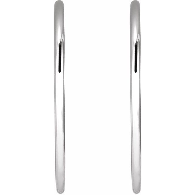 Sterling Silver 35 mm Endless Hoop Tube Earrings 