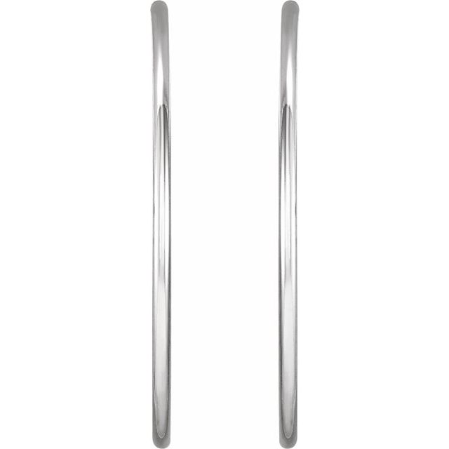 Sterling Silver Endless Tube 40 mm Hoop Earrings