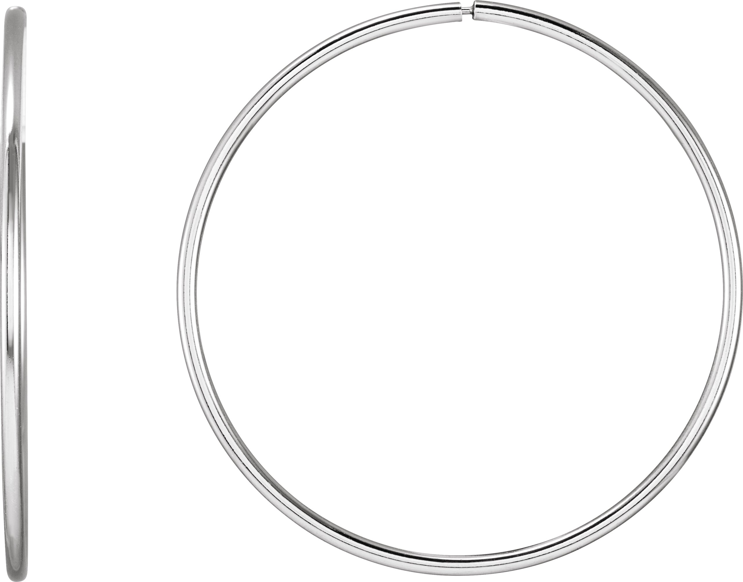 Silver endless clearance hoop earrings