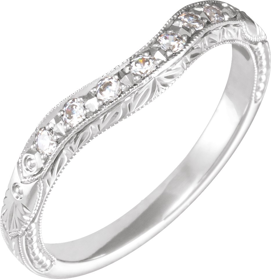 14K White 1/6 CTW Natural Diamond Matching Band