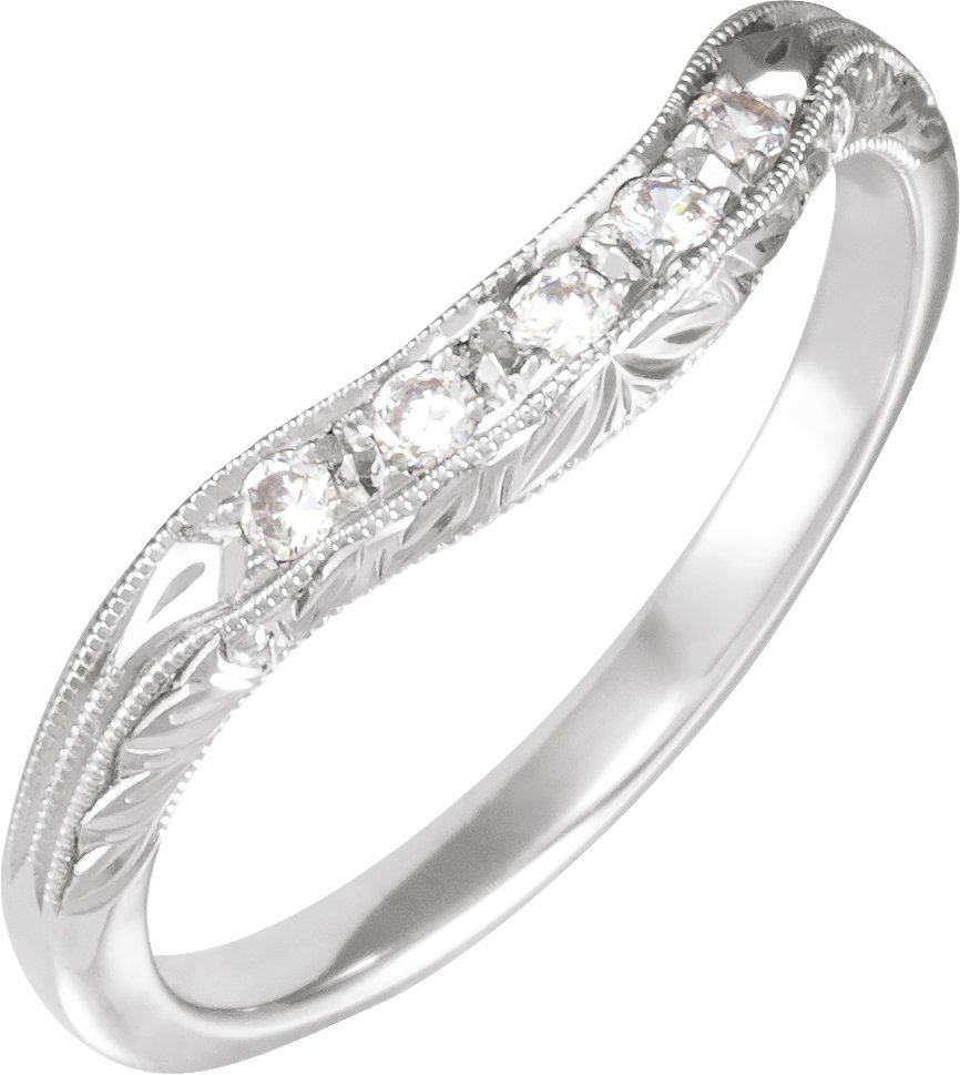 14K White 1/10 CTW Natural Diamond Matching Band