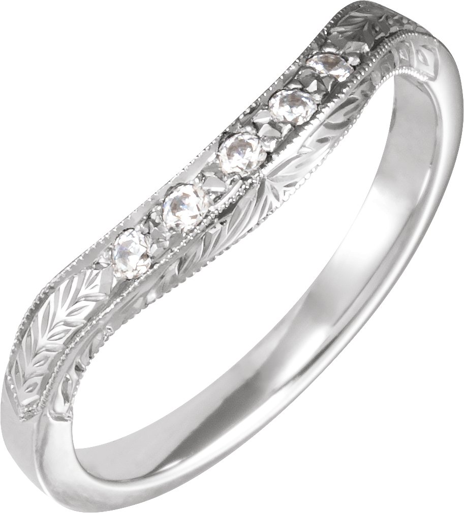 14K White 1/10 CTW Natural Diamond Matching Band