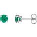 14K White Lab-Grown Emerald Earrings