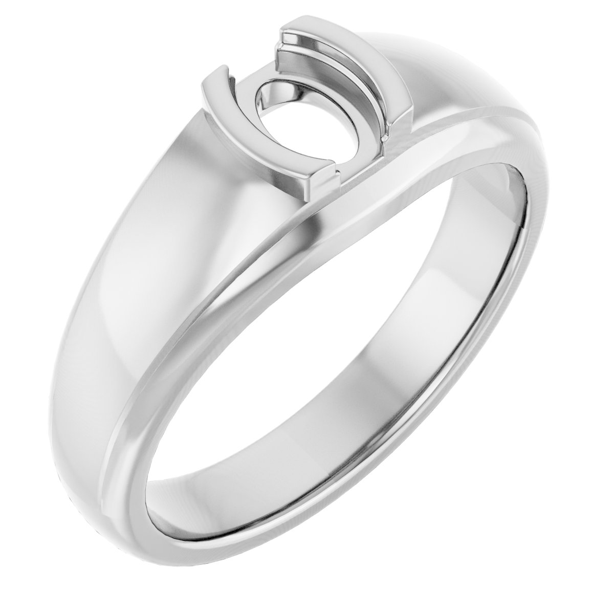 Solitaire Half Bezel Ring