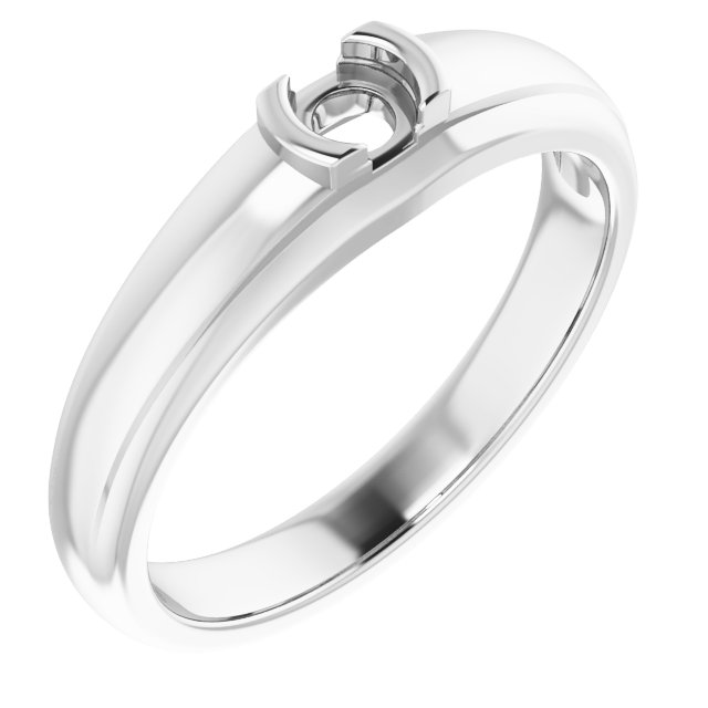 Solitaire Half Bezel Ring