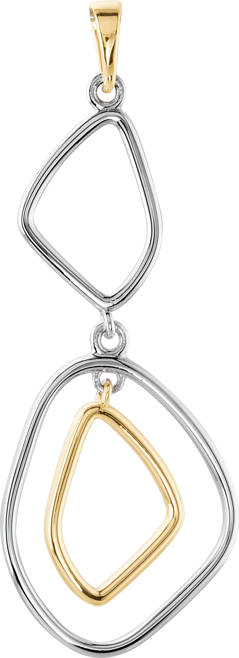 Sterling Silver and 14K Yellow Open Silhouette Pendant Ref. 3470688