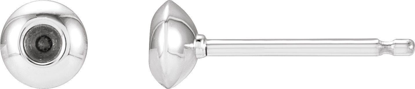 Round Bezel-Set Stud Earrings