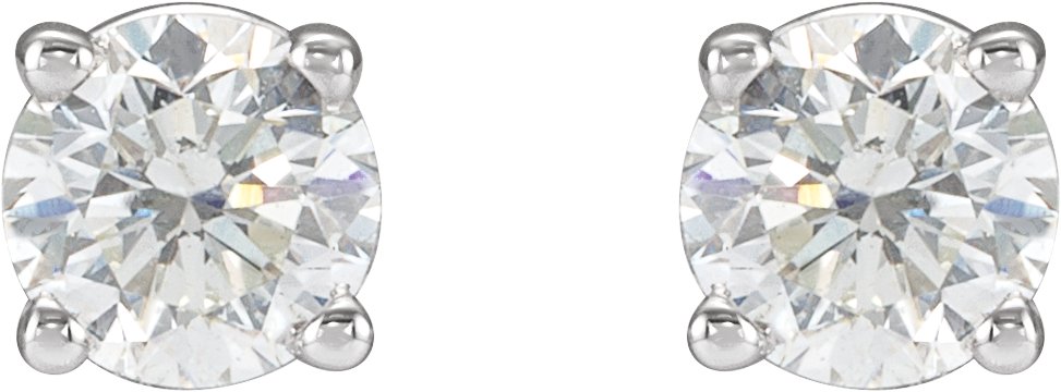 14K White 1 CTW Diamond Stud Earrings