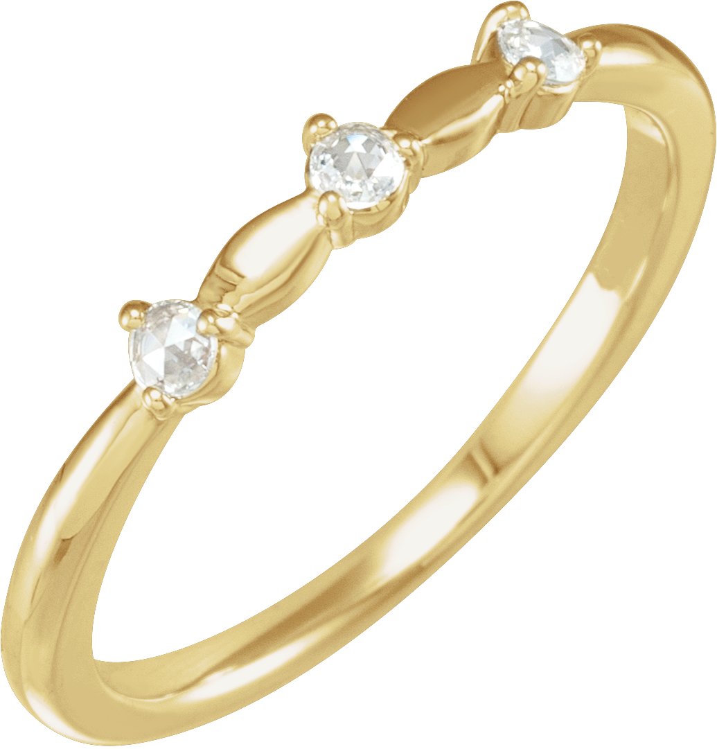 14K Yellow 1/10 CTW Rose-Cut Natural Diamond Stackable Ring