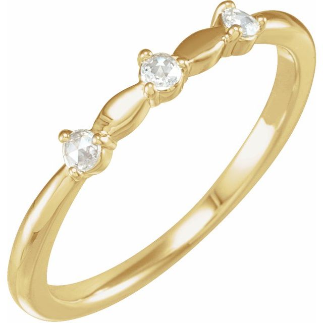14K Yellow 1/10 CTW Rose-Cut Diamond Stackable Ring