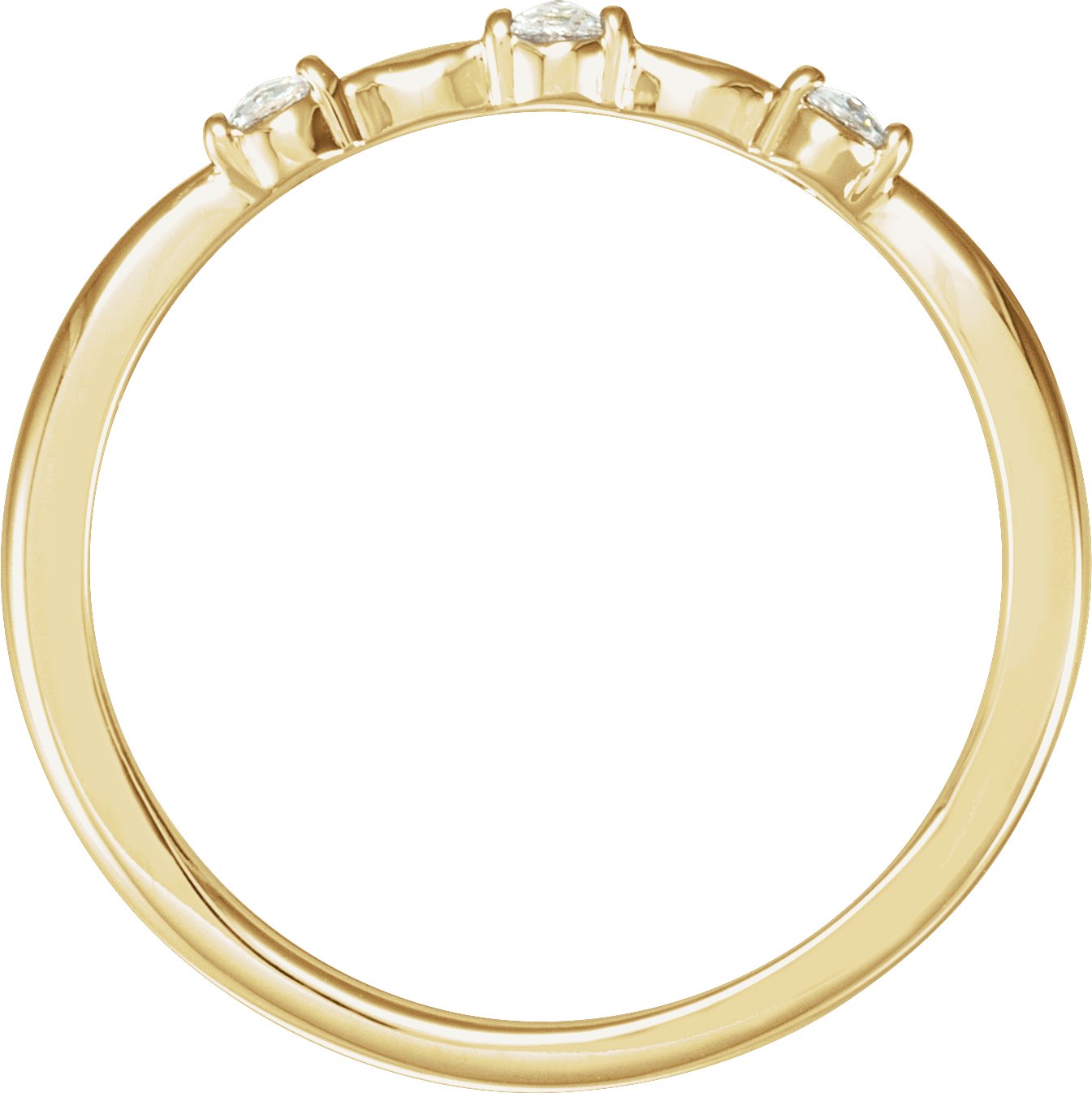 14K Yellow 1/10 CTW Rose-Cut Natural Diamond Stackable Ring