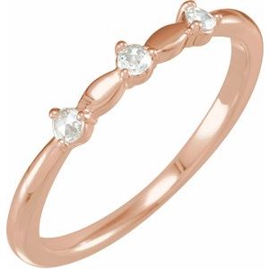 14K Rose 1/10 CTW Rose-Cut Natural Diamond Stackable Ring