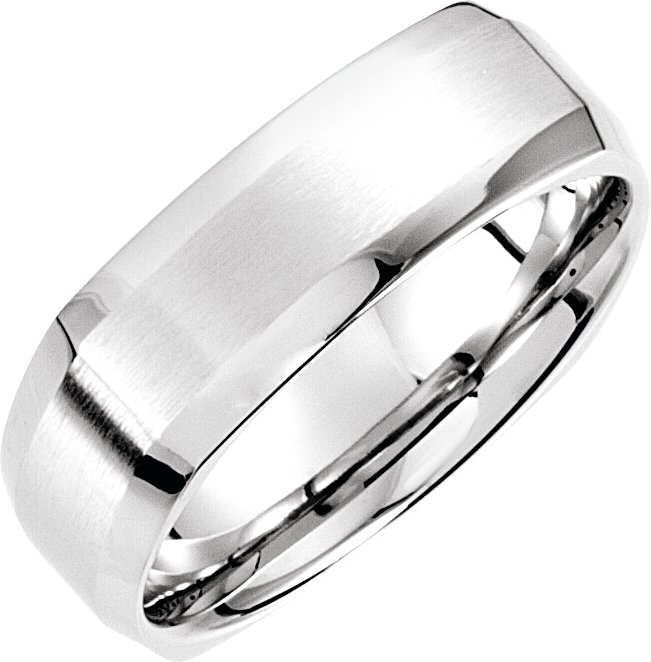 14K White 6 mm Grooved Band with Foil Finish Size 5.5 Ref 5335242