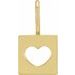 14K Yellow 14.97x8 mm Pierced Heart Charm/Pendant