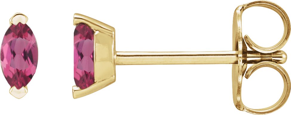 14K Yellow Natural Pink Tourmaline Earrings Ref 18854765