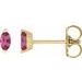 14K Yellow Natural Pink Tourmaline Earrings