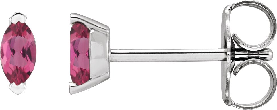 Sterling Silver Natural Pink Tourmaline Earrings Ref 18854770