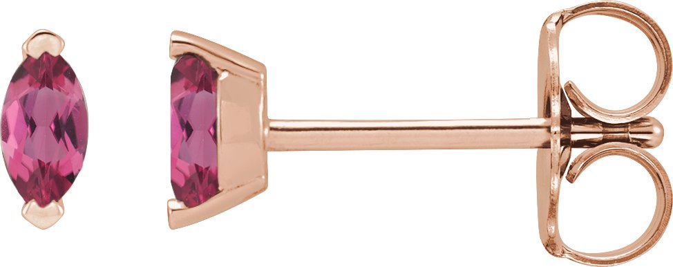 14K Rose Natural Pink Tourmaline Earrings Ref 18854784