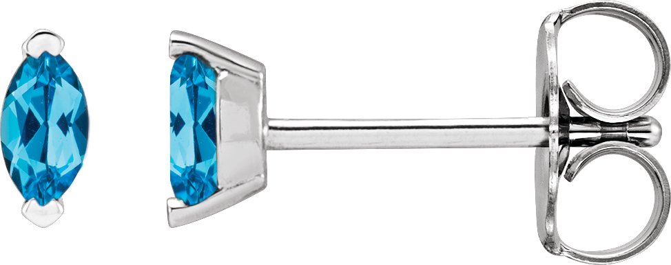 Sterling Silver Natural Swiss Blue Topaz Earrings Ref 18854813